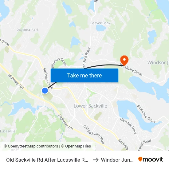 Old Sackville Rd After Lucasville Rd (2076) to Windsor Junction map