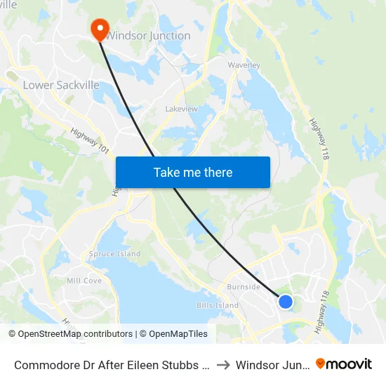 Commodore Dr After Eileen Stubbs Ave (2082) to Windsor Junction map