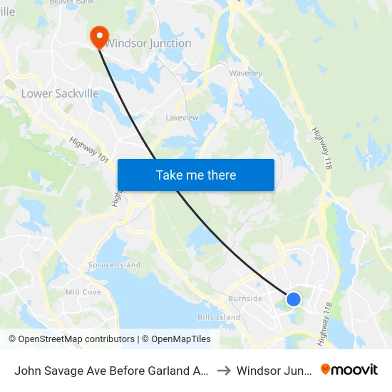 John Savage Ave Before Garland Ave (2084) to Windsor Junction map
