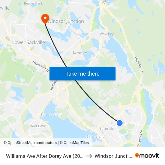 Williams Ave After Dorey Ave (2088) to Windsor Junction map
