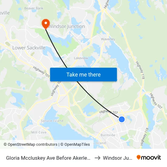 Gloria Mccluskey Ave Before Akerley Blvd (2110) to Windsor Junction map