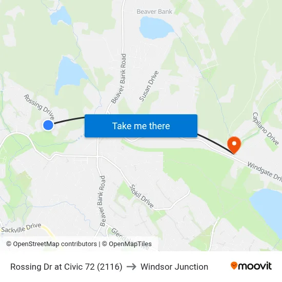 Rossing Dr at Civic 72 (2116) to Windsor Junction map