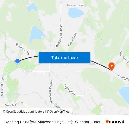 Rossing Dr Before Millwood Dr (2117) to Windsor Junction map