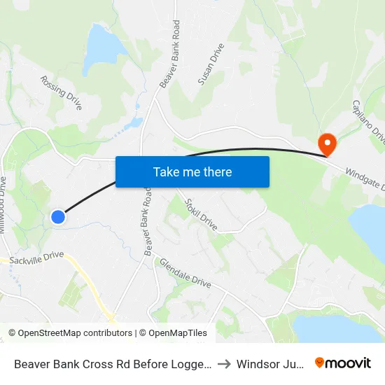 Beaver Bank Cross Rd Before Loggen Rd (2120) to Windsor Junction map