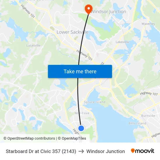 Starboard Dr at Civic 357 (2143) to Windsor Junction map