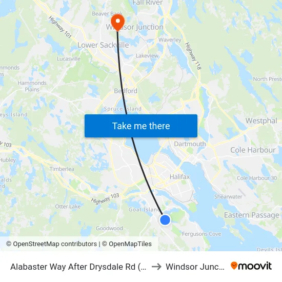 Alabaster Way After Drysdale Rd (2163) to Windsor Junction map