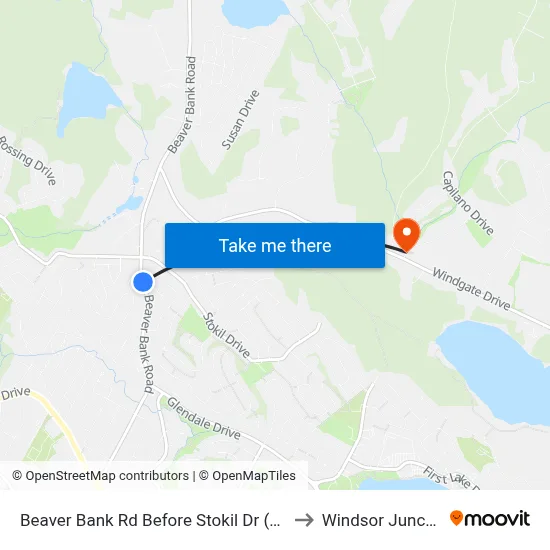 Beaver Bank Rd Before Stokil Dr (2183) to Windsor Junction map