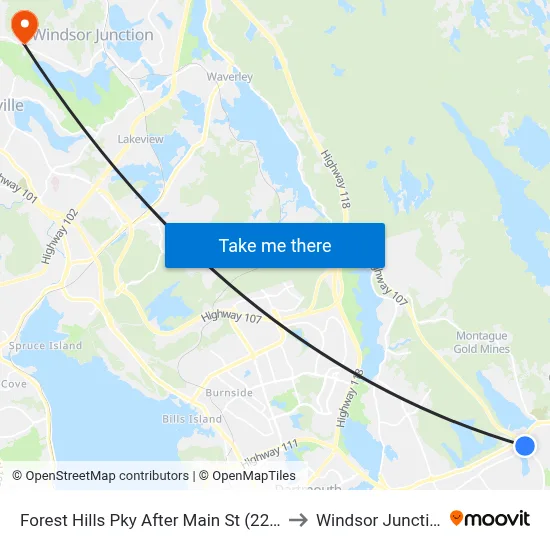 Forest Hills Pky After Main St (2230) to Windsor Junction map