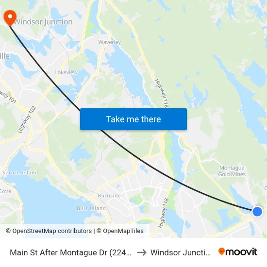 Main St After Montague Dr (2240) to Windsor Junction map