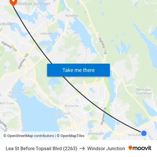 Lea St Before Topsail Blvd (2263) to Windsor Junction map