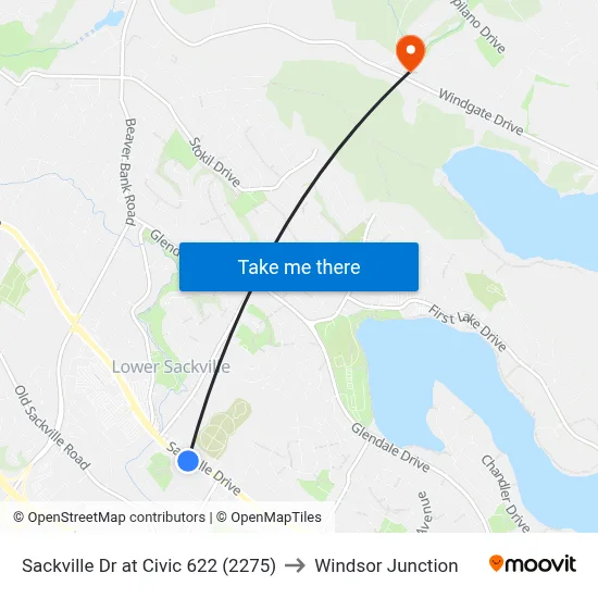 Sackville Dr at Civic 622 (2275) to Windsor Junction map