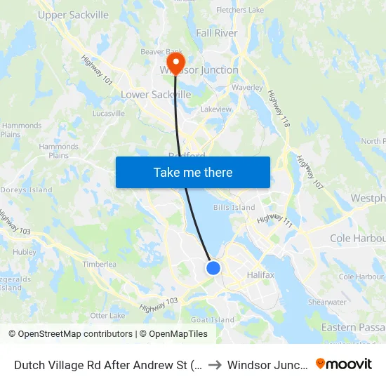 Dutch Village Rd After Andrew St (2362) to Windsor Junction map