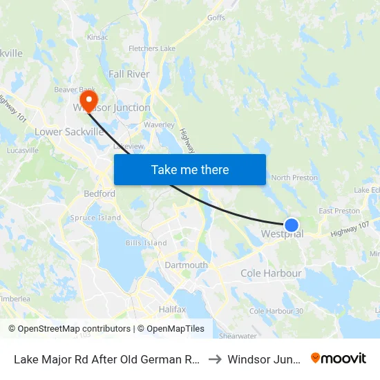 Lake Major Rd After Old German Rd (7109) to Windsor Junction map