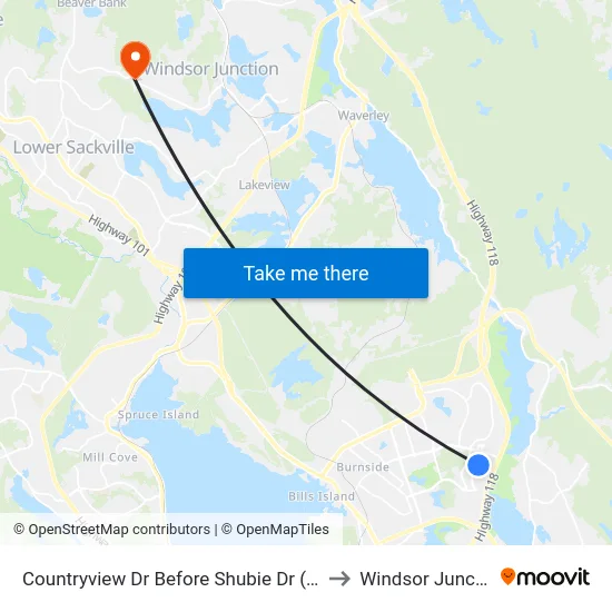 Countryview Dr Before Shubie Dr (6797) to Windsor Junction map