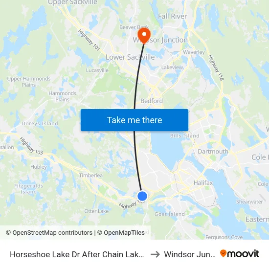 Horseshoe Lake Dr After Chain Lake Dr (6376) to Windsor Junction map