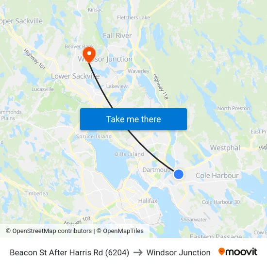 Beacon St After Harris Rd (6204) to Windsor Junction map
