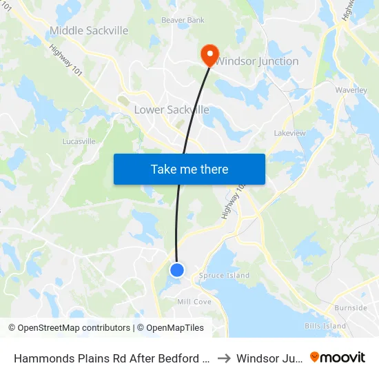 Hammonds Plains Rd After Bedford Hills Rd (6805) to Windsor Junction map