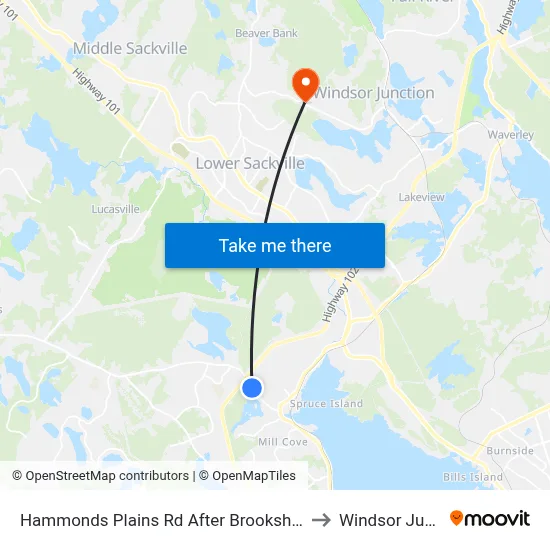 Hammonds Plains Rd After Brookshire Ct (6803) to Windsor Junction map