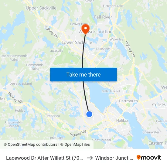 Lacewood Dr After Willett St (7072) to Windsor Junction map