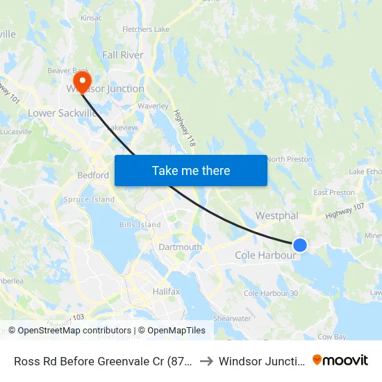 Ross Rd Before Greenvale Cr (8761) to Windsor Junction map
