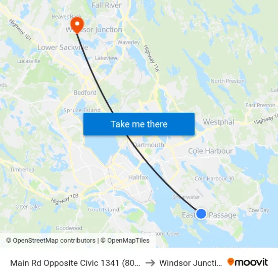 Main Rd Opposite Civic 1341 (8015) to Windsor Junction map