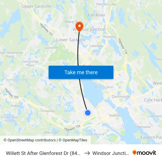Willett St After Glenforest Dr (8492) to Windsor Junction map