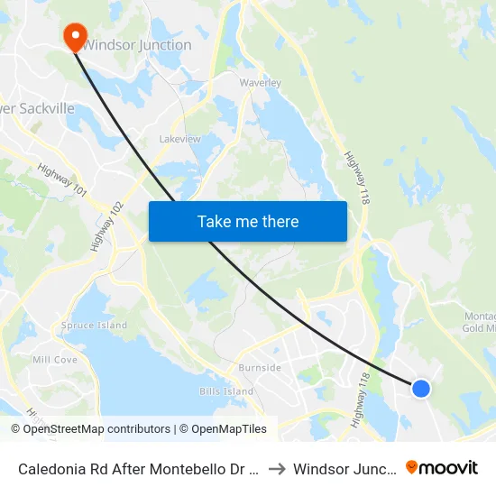 Caledonia Rd After Montebello Dr (6361) to Windsor Junction map