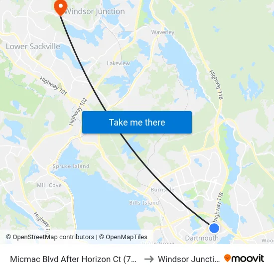 Micmac Blvd After Horizon Ct (7213) to Windsor Junction map