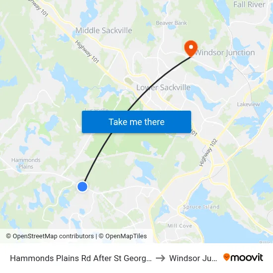 Hammonds Plains Rd After St George Blvd (6817) to Windsor Junction map