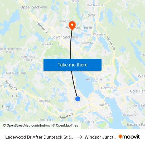 Lacewood Dr After Dunbrack St (7067) to Windsor Junction map