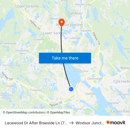 Lacewood Dr After Braeside Ln (7065) to Windsor Junction map