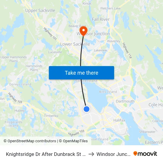 Knightsridge Dr After Dunbrack St (7060) to Windsor Junction map