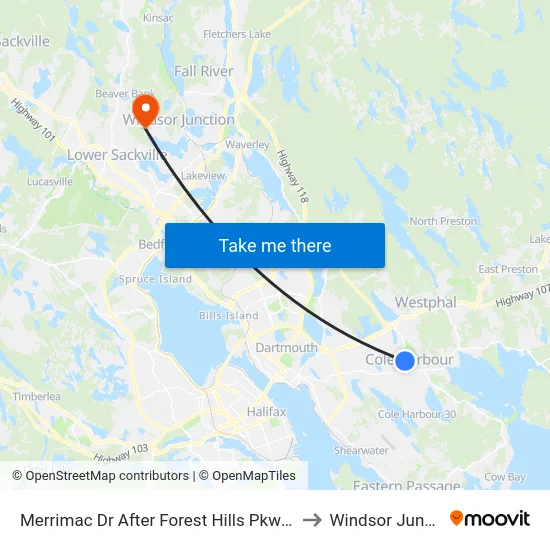 Merrimac Dr After Forest Hills Pkwy (7198) to Windsor Junction map