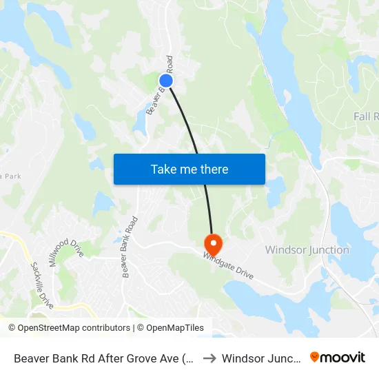 Beaver Bank Rd After Grove Ave (8717) to Windsor Junction map