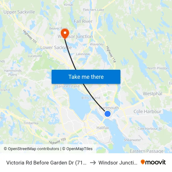Victoria Rd Before Garden Dr (7197) to Windsor Junction map