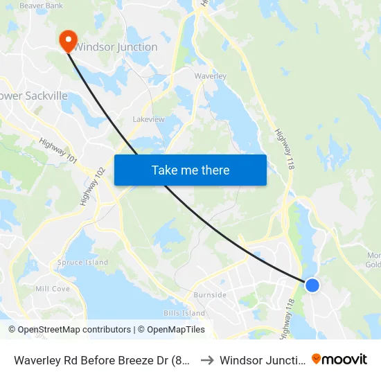 Waverley Rd Before Breeze Dr (8446) to Windsor Junction map