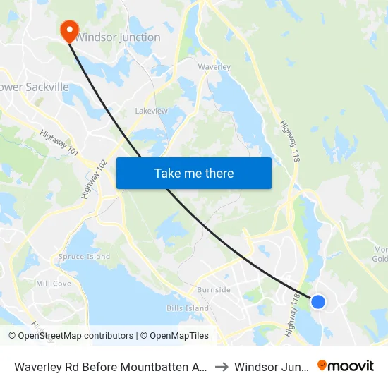 Waverley Rd Before Mountbatten Ave (8447) to Windsor Junction map