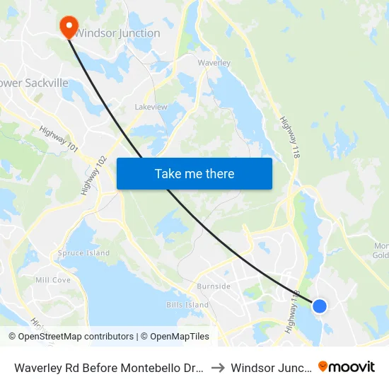 Waverley Rd Before Montebello Dr (8441) to Windsor Junction map