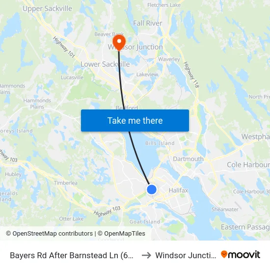 Bayers Rd After Barnstead Ln (6198) to Windsor Junction map