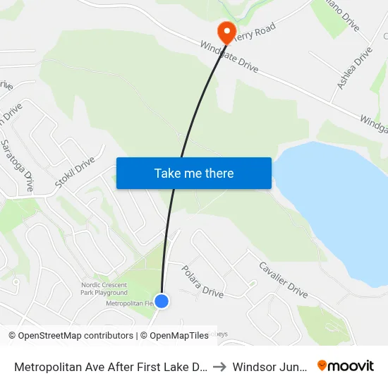 Metropolitan Ave After First Lake Dr (7208) to Windsor Junction map