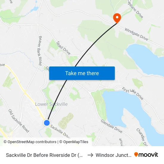Sackville Dr Before Riverside Dr (7337) to Windsor Junction map