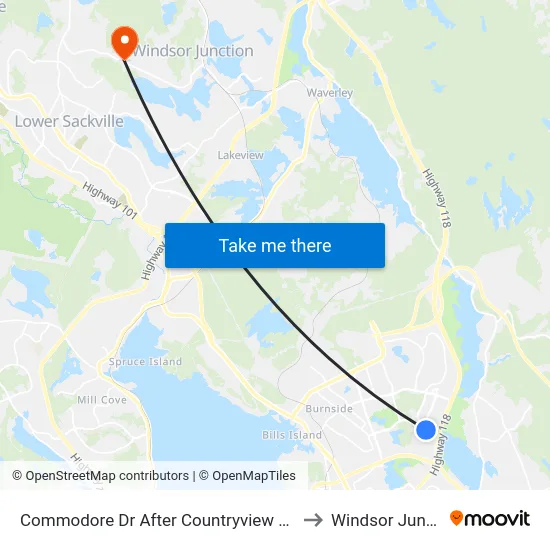 Commodore Dr After Countryview Dr (8853) to Windsor Junction map