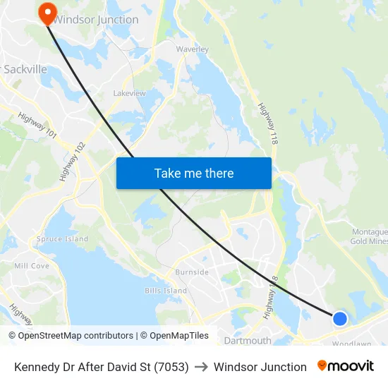Kennedy Dr After David St (7053) to Windsor Junction map