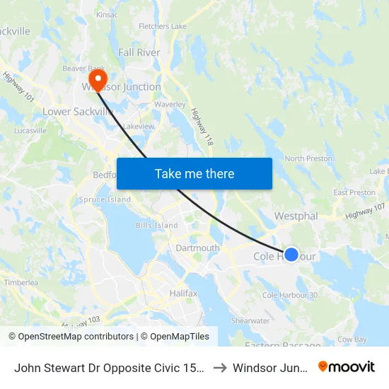John Stewart Dr Opposite Civic 153 (6999) to Windsor Junction map