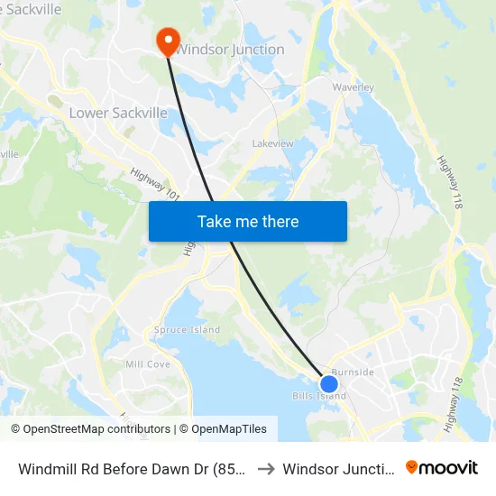 Windmill Rd Before Dawn Dr (8522) to Windsor Junction map