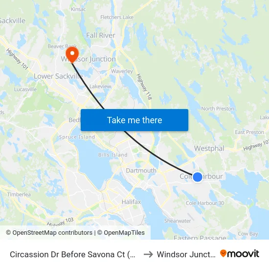 Circassion Dr Before Savona Ct (6424) to Windsor Junction map