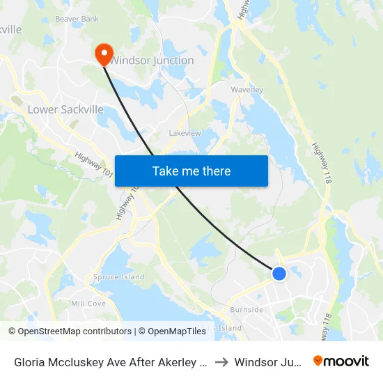 Gloria Mccluskey Ave After Akerley Blvd (6765) to Windsor Junction map