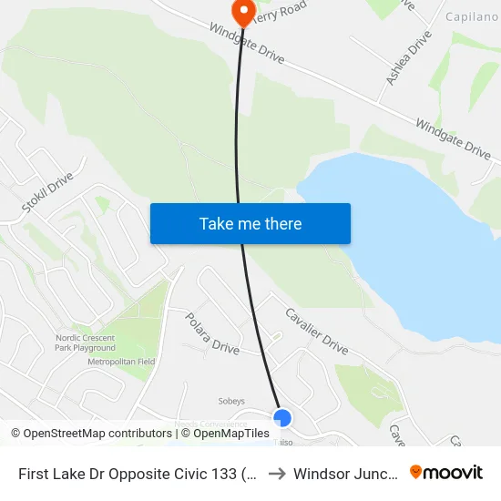 First Lake Dr Opposite Civic 133 (6694) to Windsor Junction map