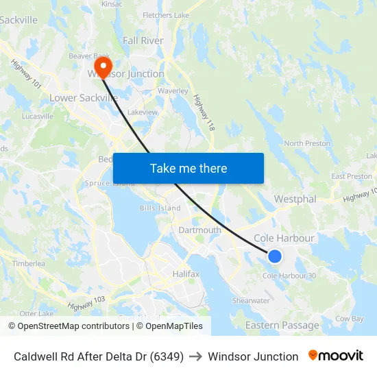 Caldwell Rd After Delta Dr (6349) to Windsor Junction map