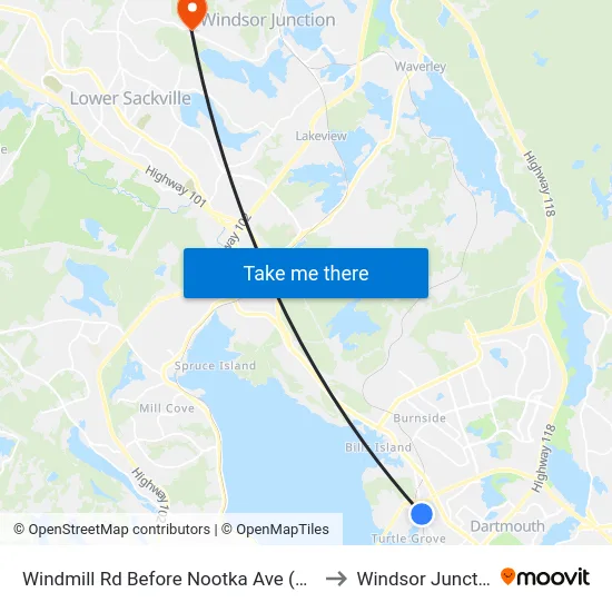 Windmill Rd Before Nootka Ave (8512) to Windsor Junction map